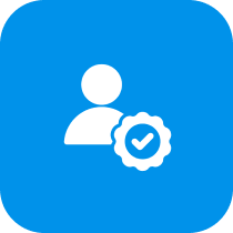 User icon with a verification badge.