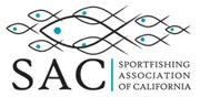 SAC logo with abstract fish design.