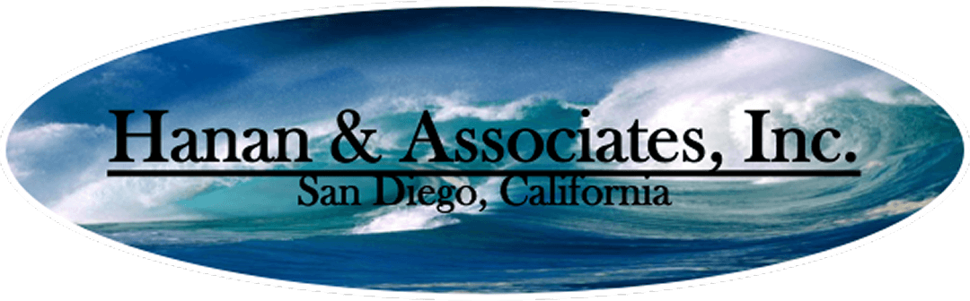 Hanan & Associates logo with ocean waves.